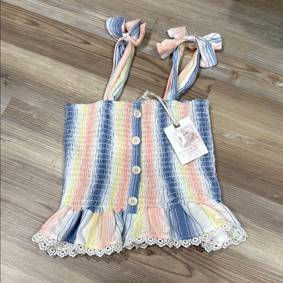 Jessica Simpson Multicolor Striped Kids Top - Picture 1 of 1